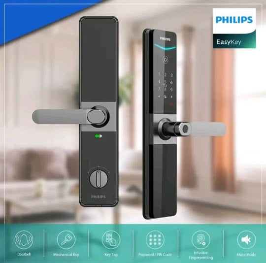 Philips DDL610‑5HBS Smart Lever Door Lock (Fingerprint + PIN + RFID + App Control)