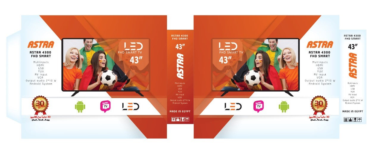 تلفزيون أسترا الذكي 43 بوصة موديل أسترا 4355 FHD SMART
