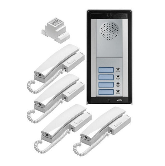 نظام الاتصال الداخلي الصوتي Videx، 4 شقق، المادة 8K-4/A