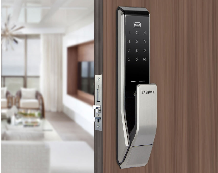 Samsung SHS-P717 Smart Push-Pull Door Lock – PIN & RFID Access