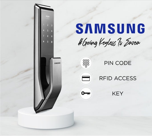 Samsung SHS-P717 Smart Push-Pull Door Lock – PIN & RFID Access