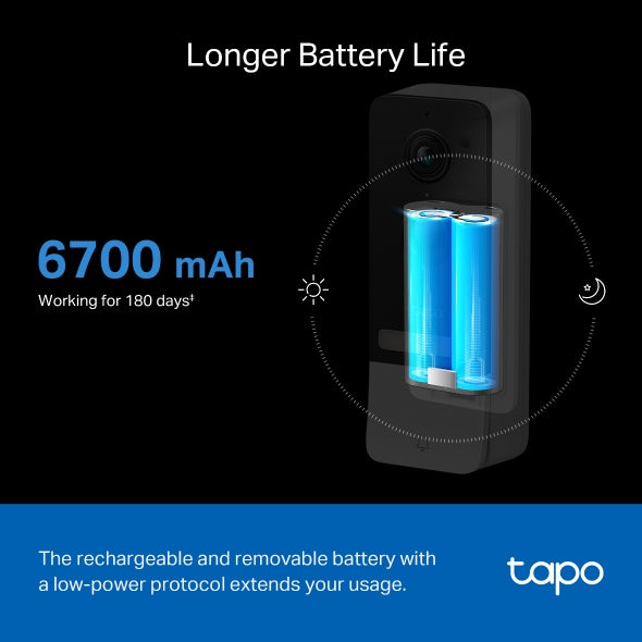 Tapo D230S - Smart Battery-Powered Video Doorbell with 2K Camera & AI Detection