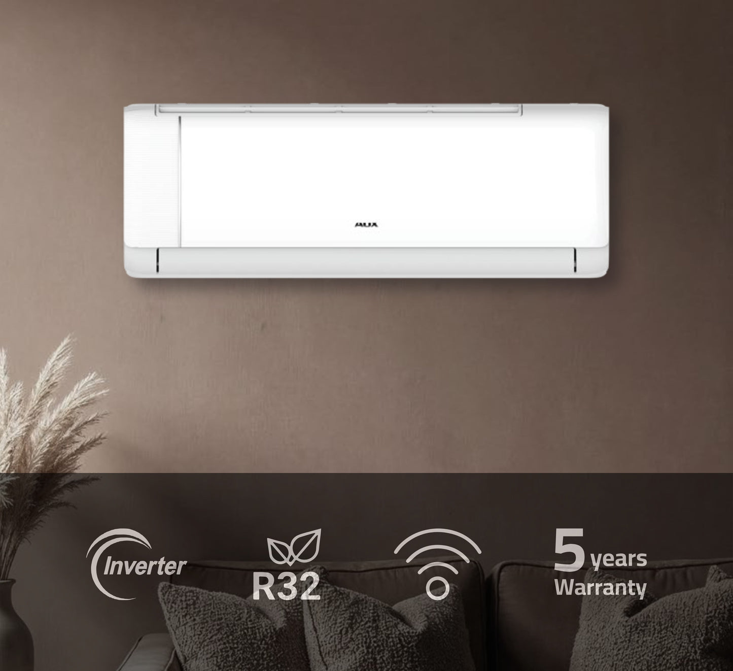 AUX Split Air Conditioner, 1.5 HP, Inverter, Cooling/Heating, Model QE