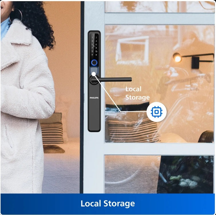 Philips DDL608‑5HWS Slim Smart Door Lock (Fingerprint + PIN + RFID + Wi‑Fi Control)