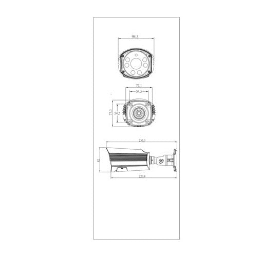 Hi Sharp,HS-4IN1-T090DJ, VF 2.8 ~ 12 mm, Security Camera –  White