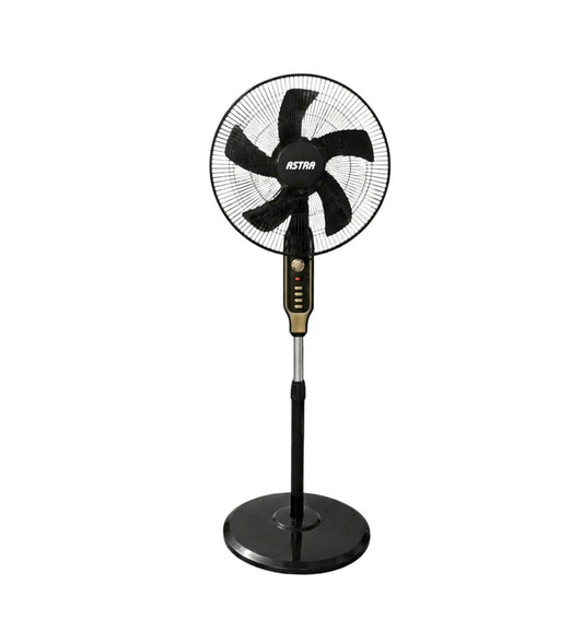 ASTRA 18" Stand Fan, 65W Copper Motor, 5 Blades, 60-Minute Timer