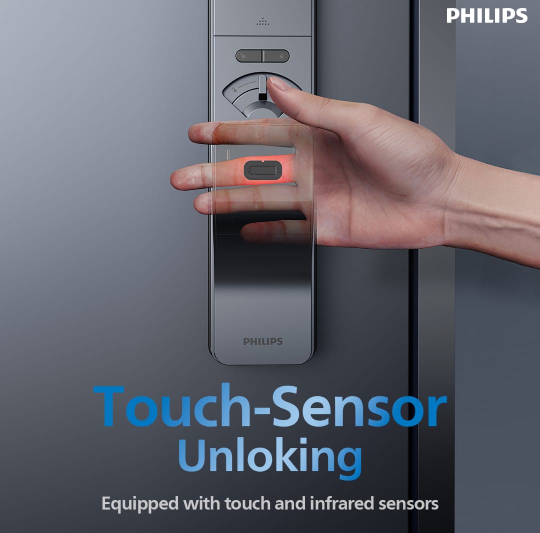 Philips DDL801‑5HBS Smart Push‑Pull Door Lock (Fingerprint + PIN + RFID)