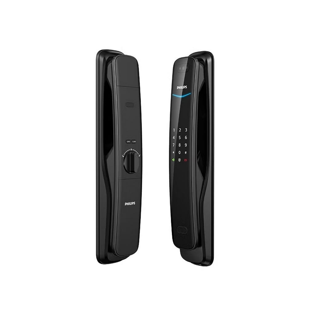 Philips Smart Door Lock with 3D Face Unlock – DDL702‑8HWS, (Black / Copper)